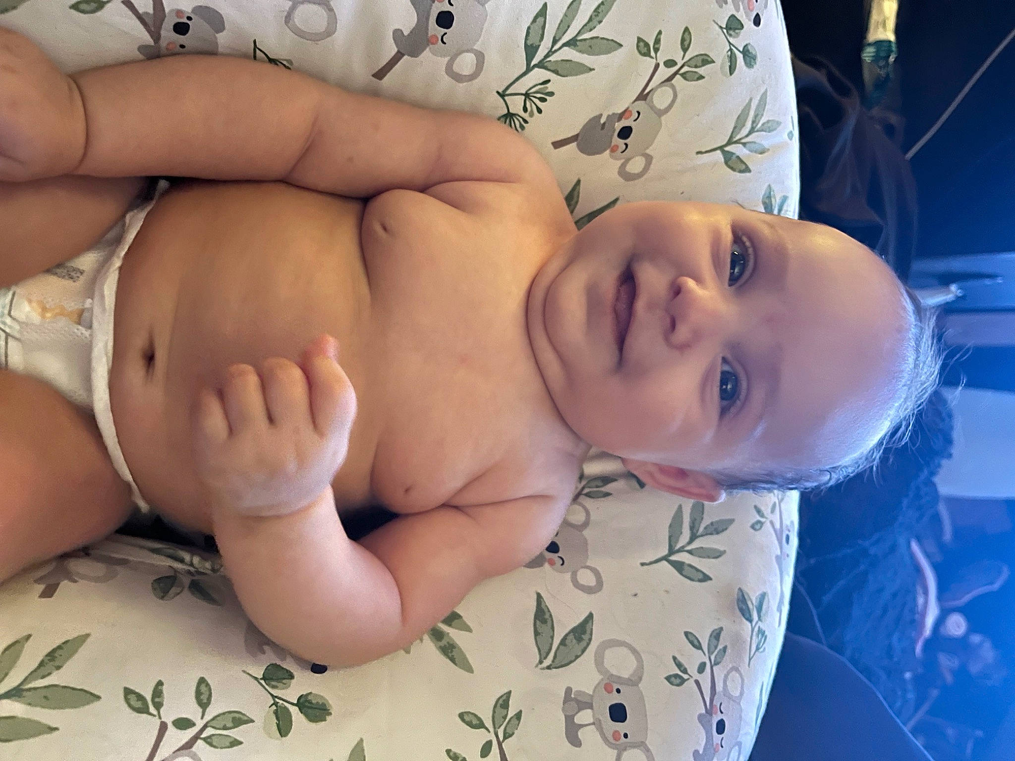 Kolina is registered to the contest to win money with this photo: abdomen, arm, baby, cheek, chest, child, comfort, eyebrow, eyelash, headgear, human_body, joy, mouth, muscle, neck, nose, person, skin, smile, stomach