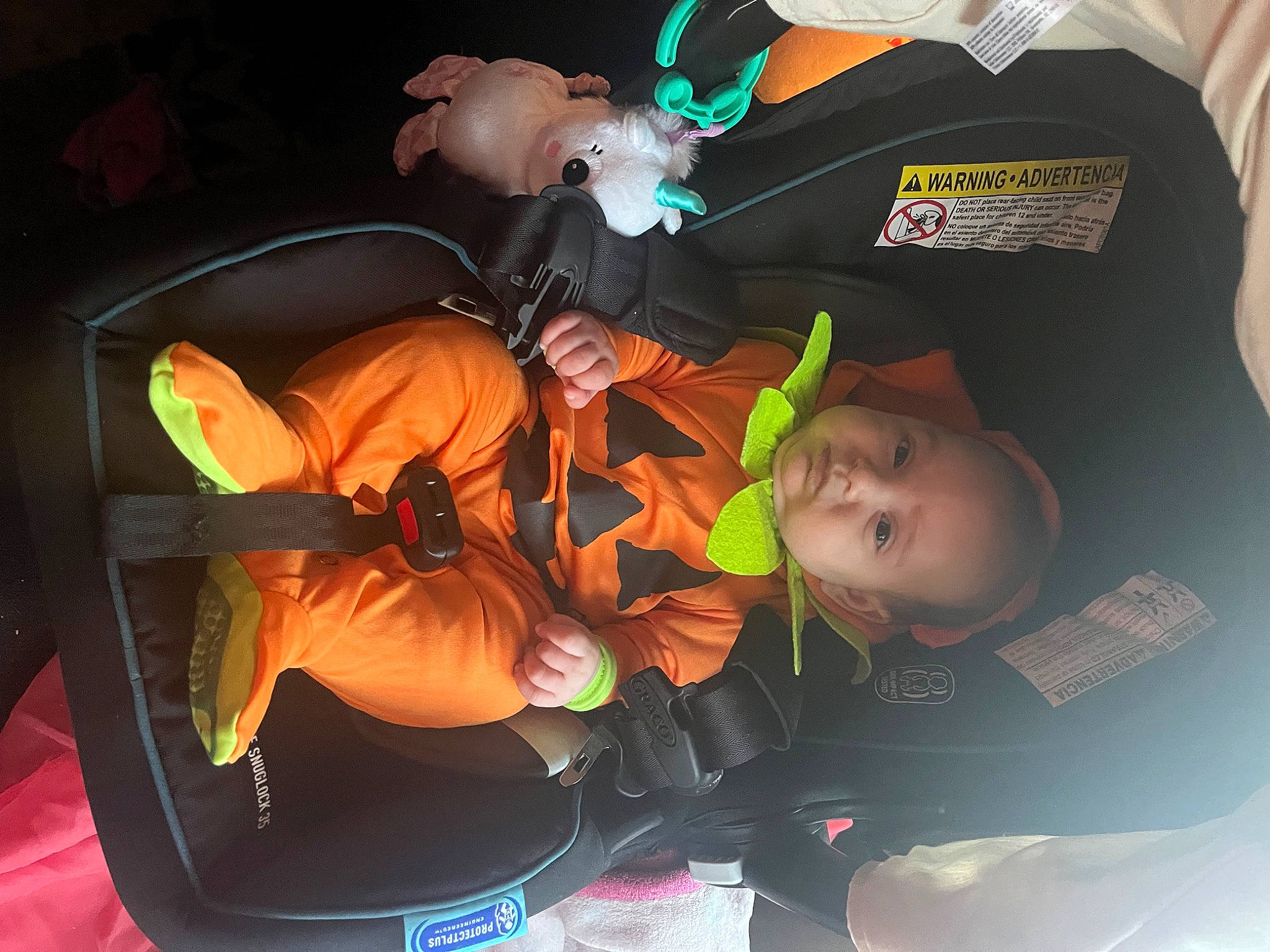 Kolina joined the competition — help win amazing prizes! baby, baby_products, chair, child, event, fictional_character, fun, lap, orange, person, room, toddler