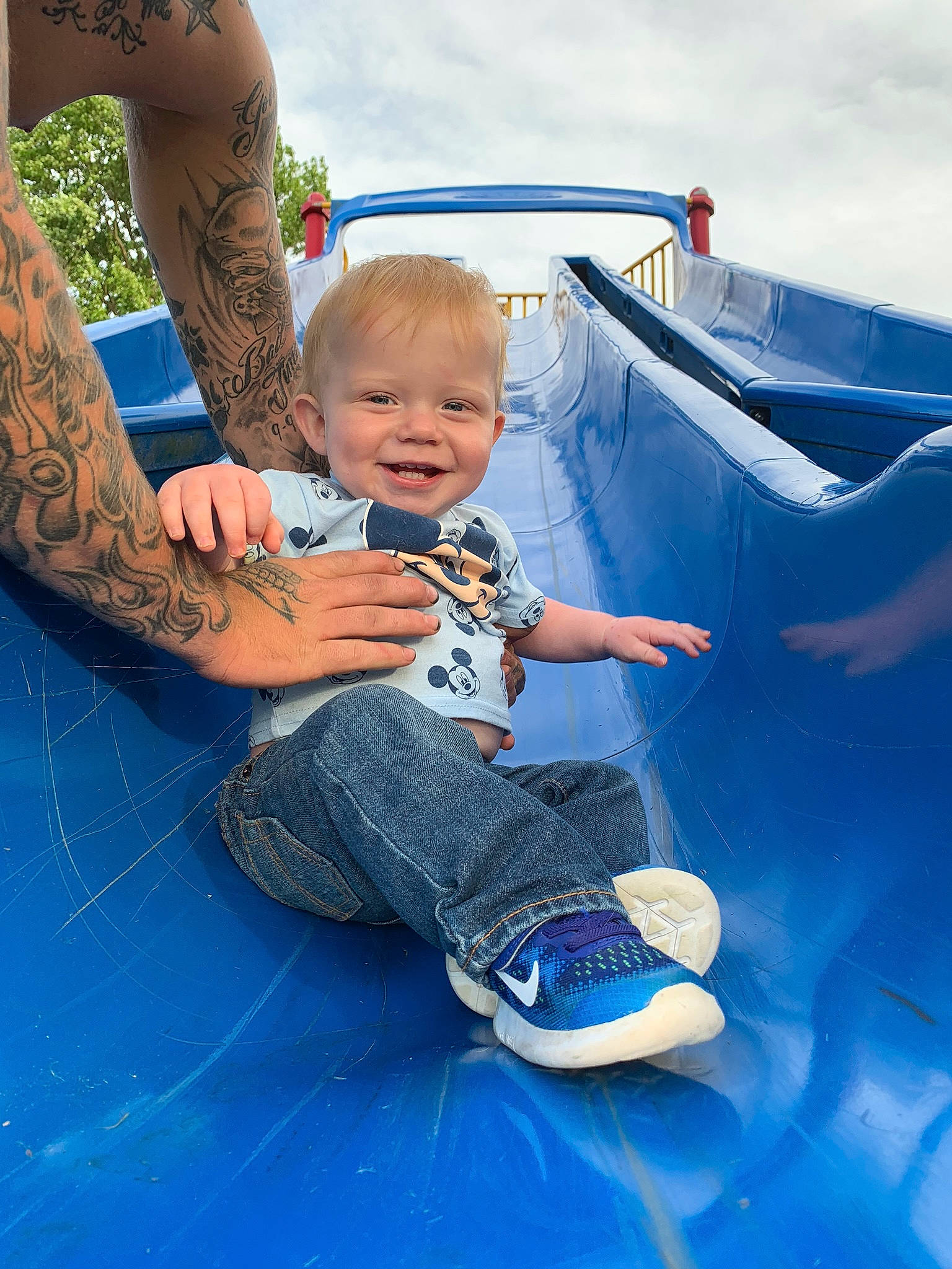 Korbyn joined the competition — help win amazing prizes! baby, blue, child, cool, fun, games, happy, inflatable, joy, leisure, male, person, photography, play, recreation, smile, summer, toddler, vacation, water