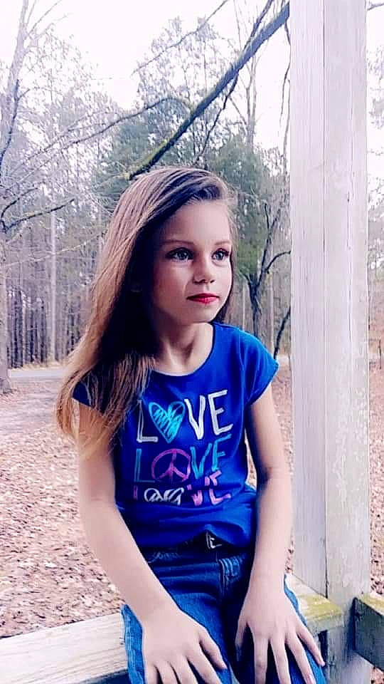 Emilie joined the competition — help win amazing prizes! beauty, black_hair, blue, brown_hair, child, child_model, cool, electric_blue, girl, hairstyle, human_hair_color, jeans, long_hair, person, photo_shoot, product, shoulder