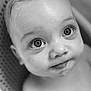 baby, bathing, bathtub, bodypart, ear, face, finger, hand, happy, head, mouth, neck, newborn, person, photography, portrait, smile, tub