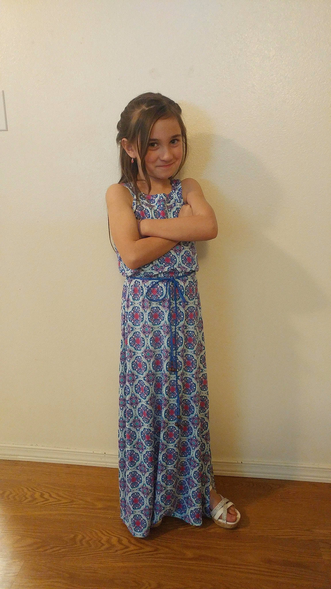 Rylie joined the competition — help win amazing prizes! arm, day_dress, dress, elbow, electric_blue, event, face, fashion_design, formal_wear, happy, joy, knee, long_hair, magenta, neck, one_piece_garment, person, sleeve, smile, street_fashion