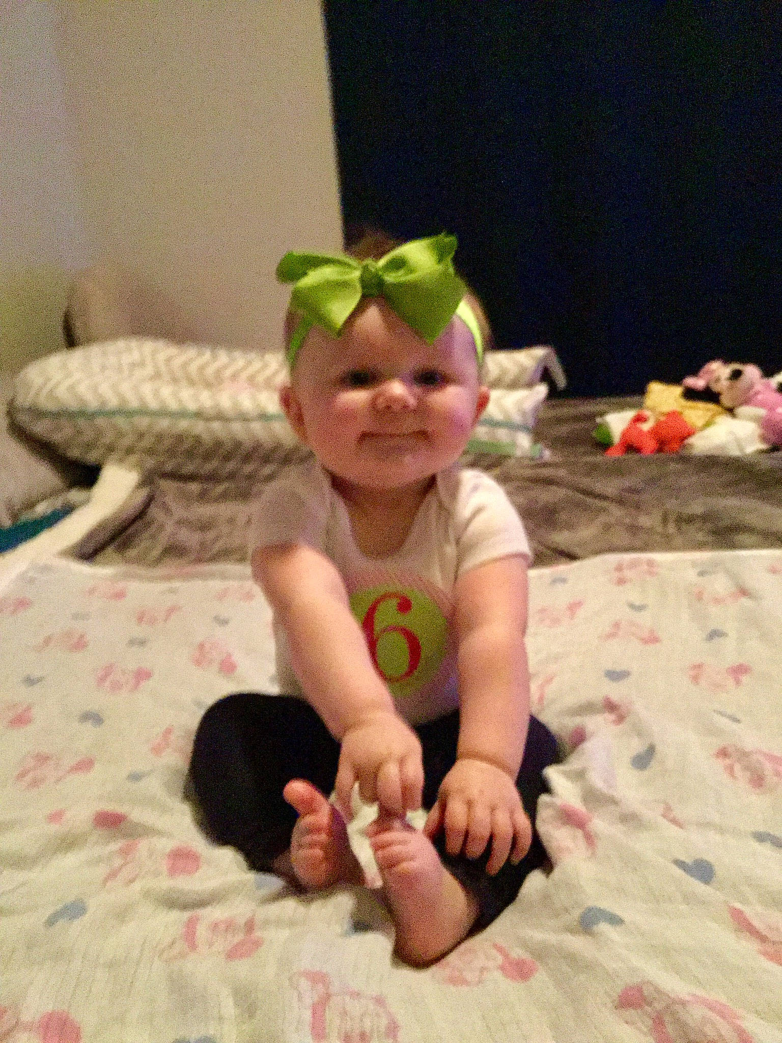 Tenley is registered to the contest to win money with this photo: child, finger, hand, headgear, infant, joy, person, play, toddler, toy