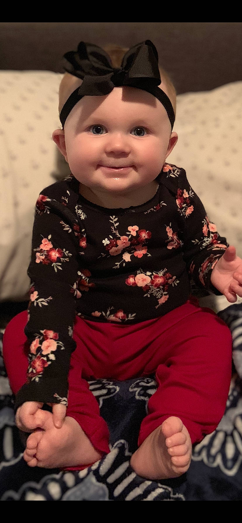 Tenley is registered to the contest to win money with this photo: cheek, child, fun, girl, headgear, human, infant, person, product, sitting, skin, smile, toddler