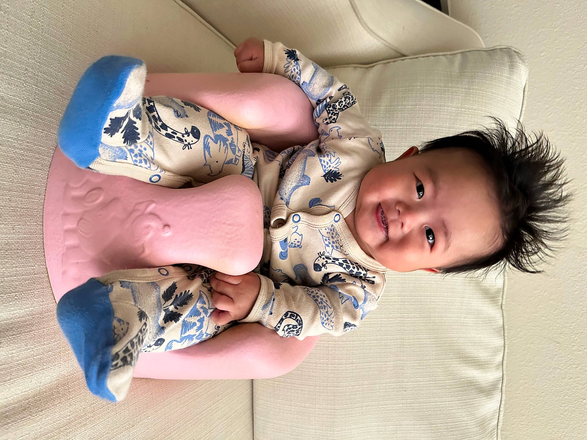 Atlas is registered to the contest to win money with this photo: abdomen, baby, baby_toddler_clothing, cheek, child, comfort, elbow, eye, hairstyle, happy, headgear, human_body, human_leg, mouth, neck, person, skin, smile, thigh, toddler