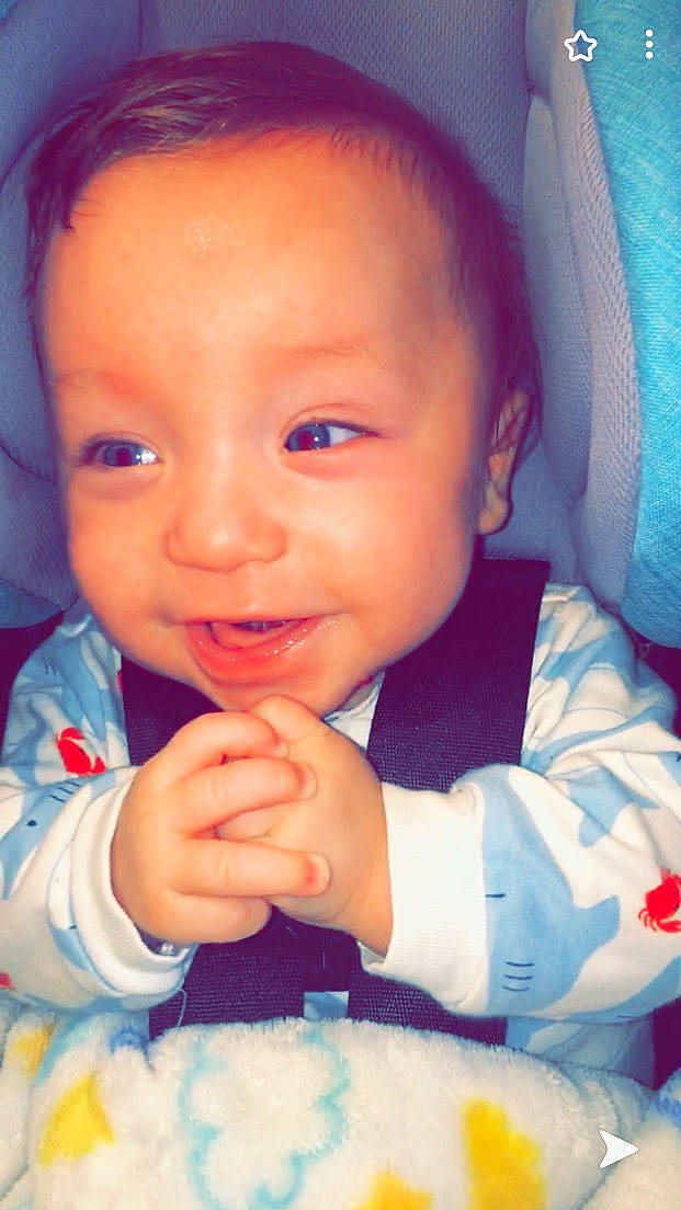 Desmond is registered to the contest to win money with this photo: azure, baby, baby_toddler_clothing, blue, cheek, chin, ear, eyebrow, finger, forehead, gesture, hand, happy, iris, joy, lip, mouth, nose, person, skin