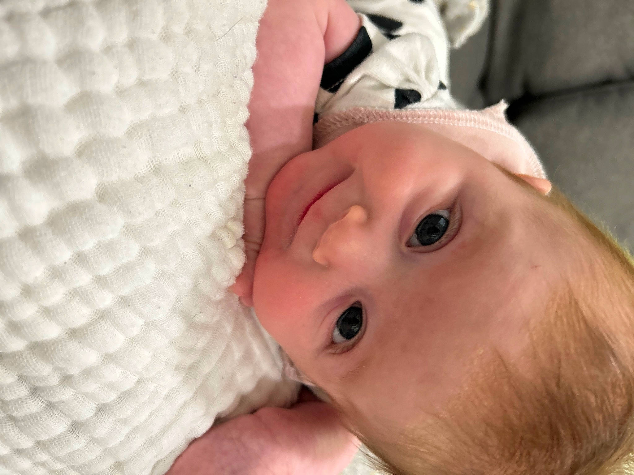 Callie is registered to the contest to win money with this photo: baby, baby_products, baby_sleeping, baby_toddler_clothing, cheek, child, comfort, eyebrow, eyelash, grass, happy, headgear, iris, linens, lip, mouth, nose, pattern, person, skin