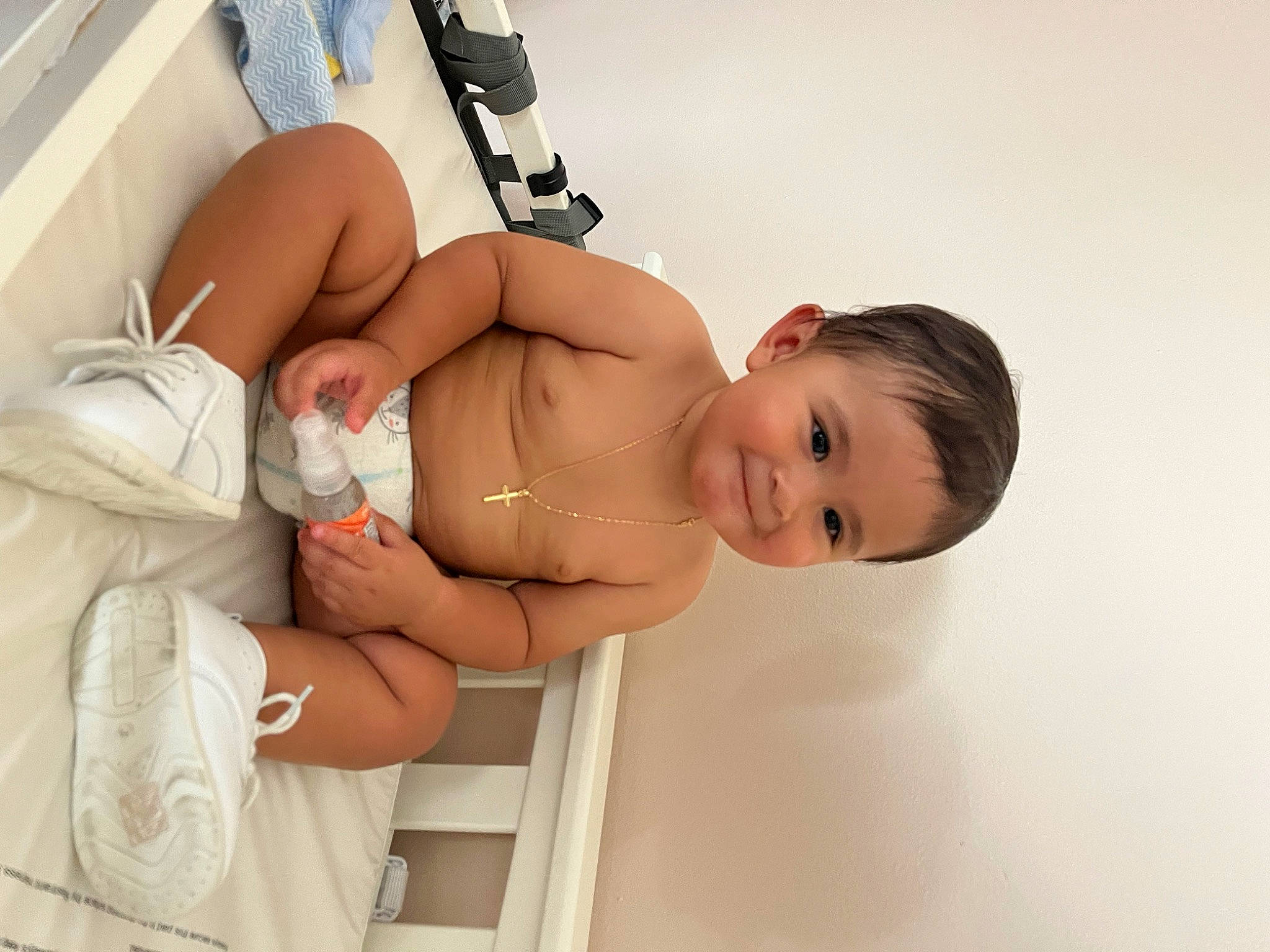 Thiago joined the competition — help win amazing prizes! abdomen, arm, baby, chest, comfort, diaper, elbow, eyelash, finger, hand, human_leg, joint, joy, knee, leg, muscle, person, skin, stomach, thigh