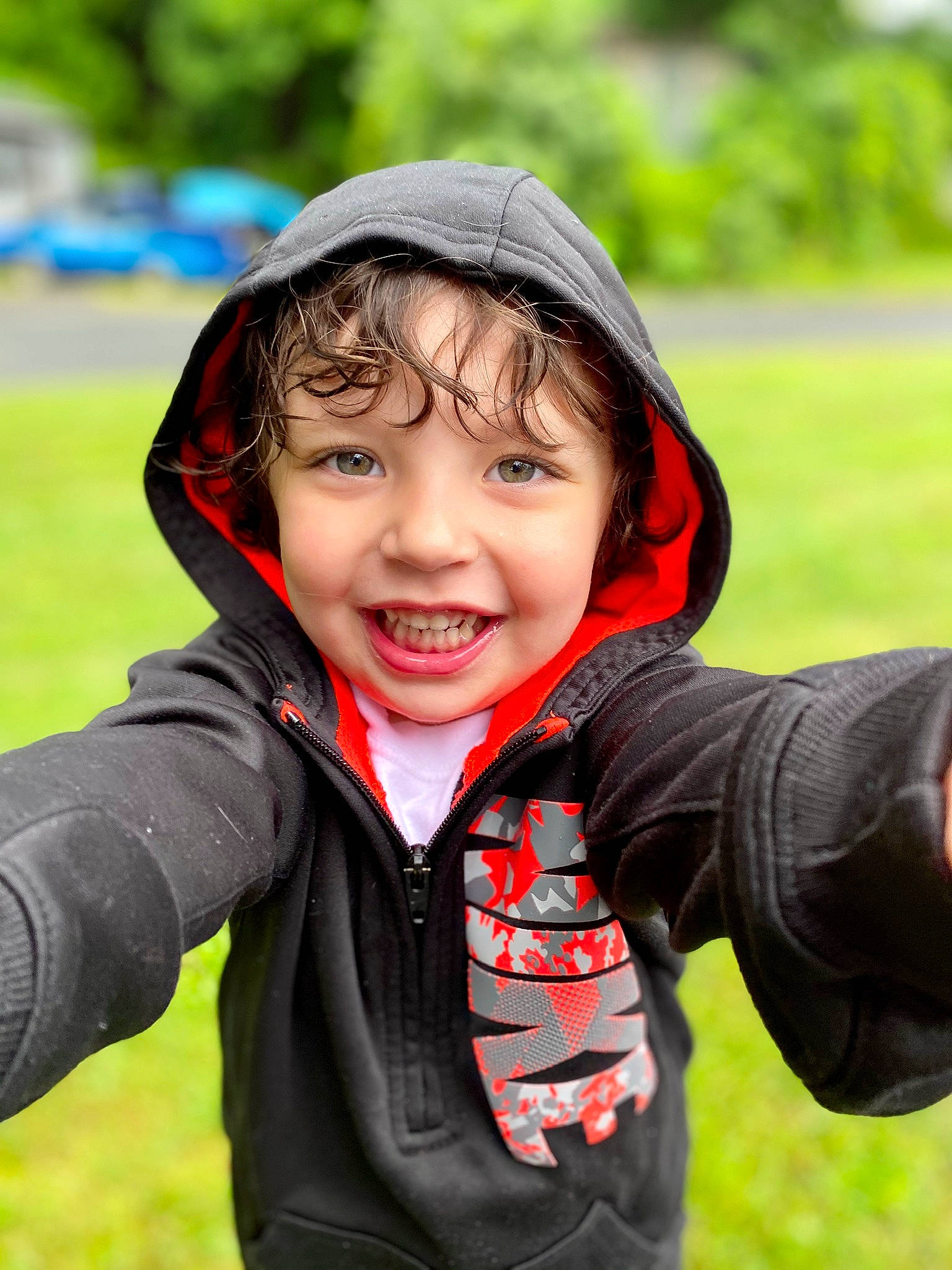 Benji joined the competition — help win amazing prizes! child, close_up, eyebrow, fashion_accessory, fun, gesture, grass, happy, headwear, hood, iris, jacket, joy, leisure, lip, outerwear, people_in_nature, person, personal_protective_equipment, recreation