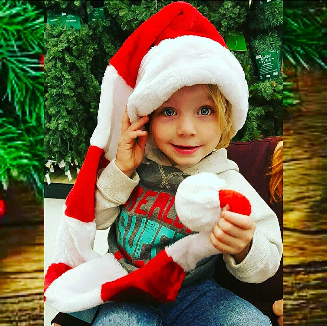 Ryland joined the competition — help win amazing prizes! child, christmas, christmas_eve, christmas_ornament, fictional_character, happy, headwear, holiday, interior_design, joy, person, santa_claus, smile, toddler, tree