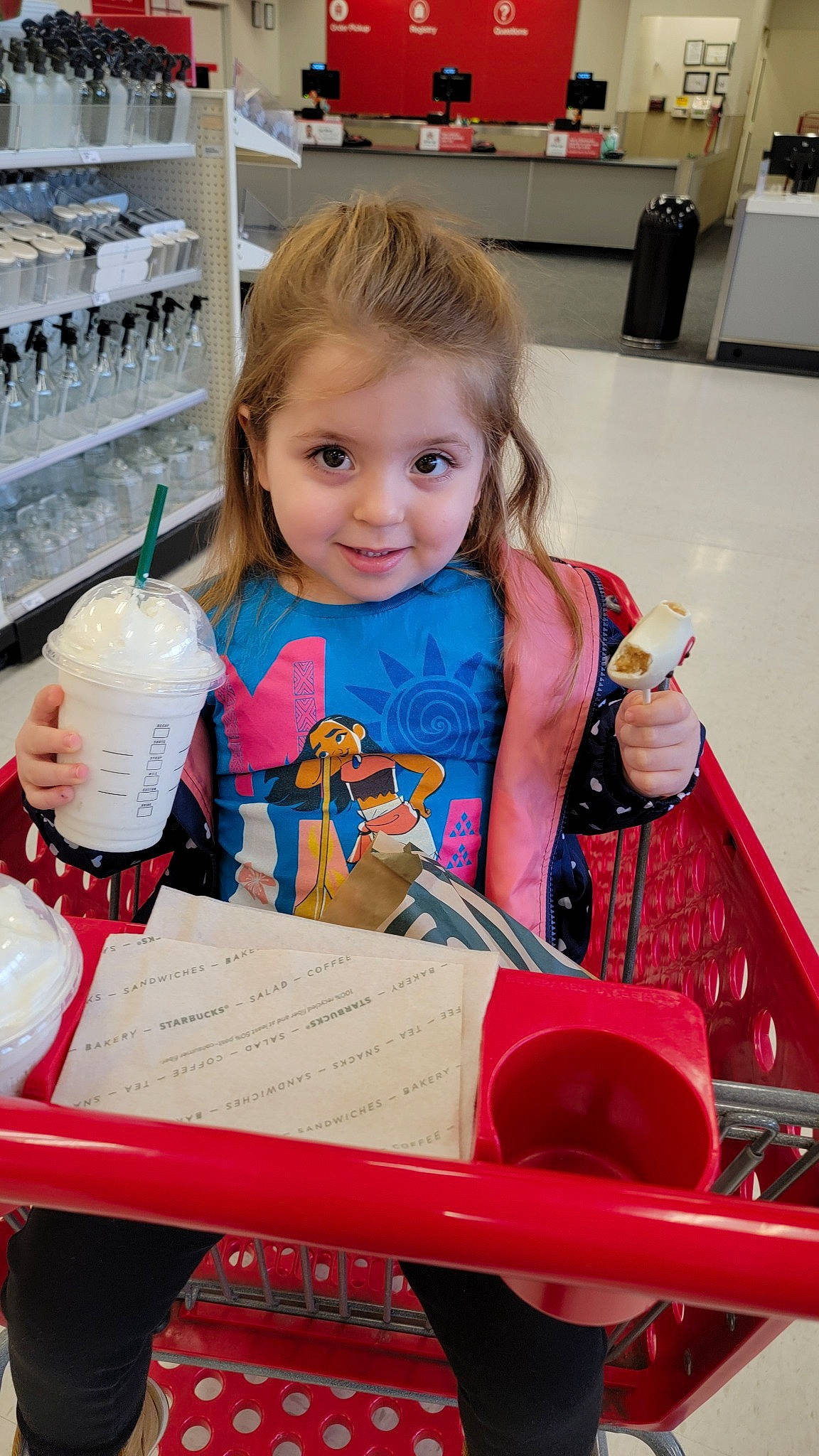 Layla is registered to the contest to win money with this photo: chair, child, customer, event, fun, happy, joy, person, plastic_bottle, retail, room, service, shelf, sitting, skin, smile, t_shirt, tire, toddler, vacation