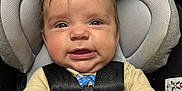 Hudson joined the competition — help win amazing prizes! baby, car_seat, infant, child, safety_harness, blanket, cute, smiling, clothing, person, seat, head_support, indoors, closeup, expression, skin, hand, face, young, comfort