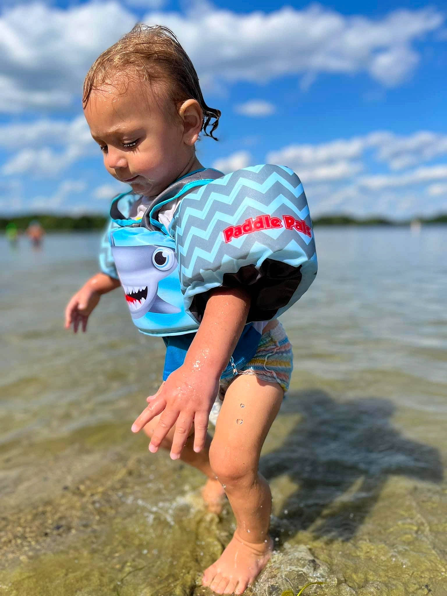 Buddy joined the competition — help win amazing prizes! azure, baby_toddler_clothing, beach, blue, child, cloud, electric_blue, flash_photography, fun, happy, leisure, people_in_nature, people_on_beach, person, personal_protective_equipment, recreation, sand, sky, summer, toddler