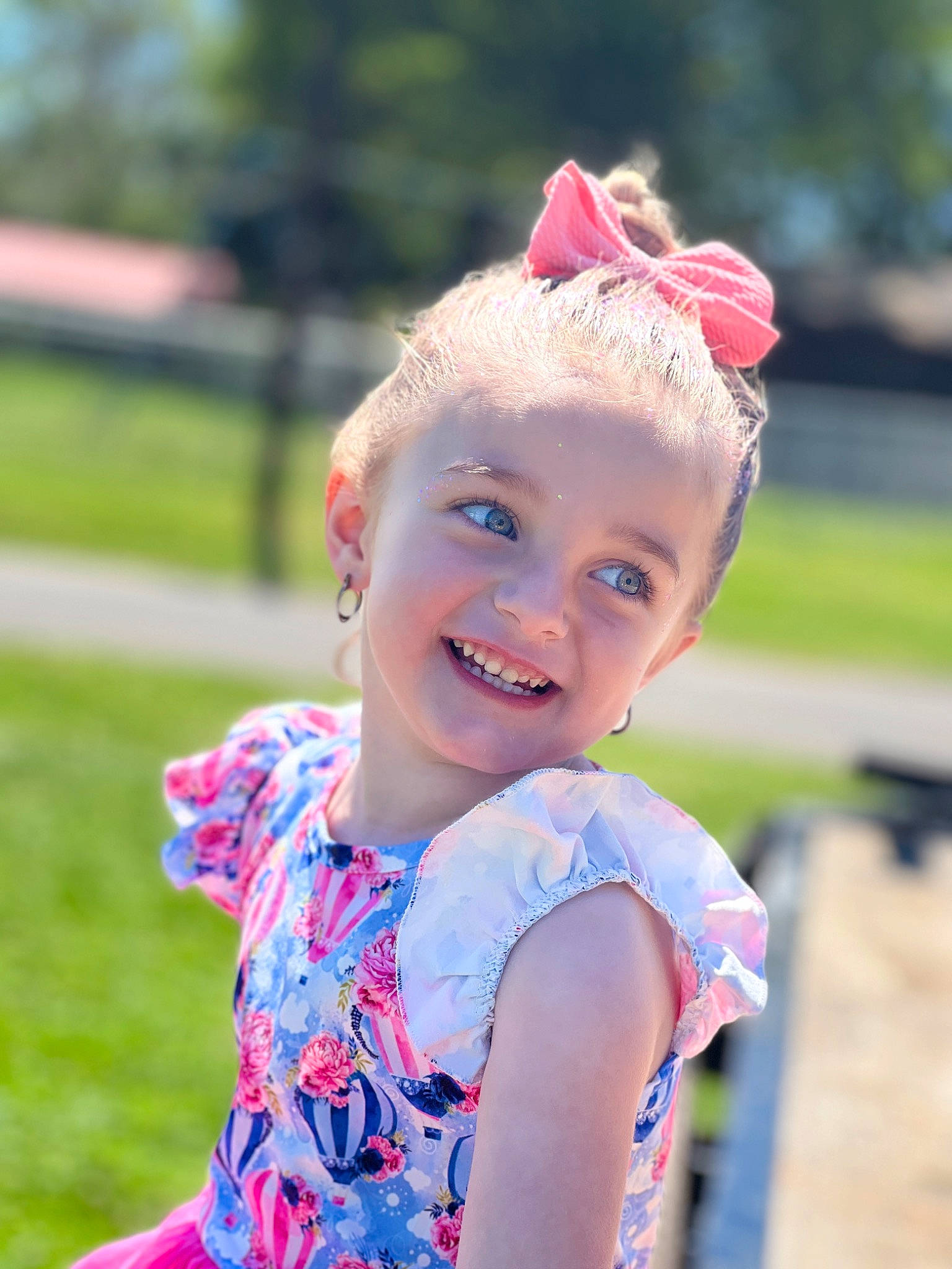 Lakyn joined the competition — help win amazing prizes! child, electric_blue, fashion_accessory, fun, grass, happy, headband, headpiece, jewellery, joy, laugh, leisure, magenta, pattern, person, pink, portrait_photography, recreation, sitting, smile