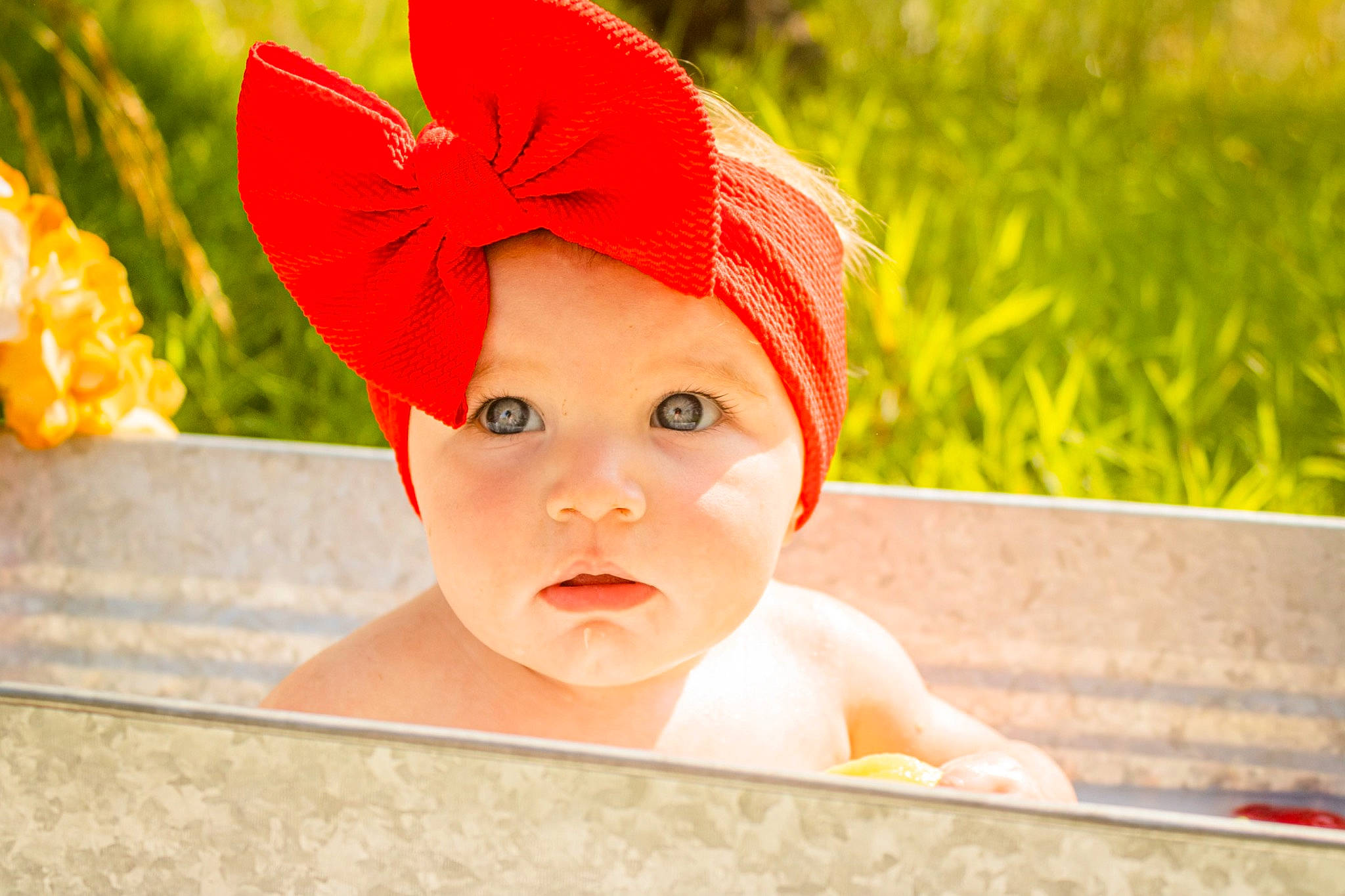 Brelyn joined the competition — help win amazing prizes! baby, baby_toddler_clothing, cap, child, costume_hat, fashion_accessory, fun, grass, happy, hat, headband, headwear, leisure, lip, peach, people_in_nature, person, petal, skin, sun_hat