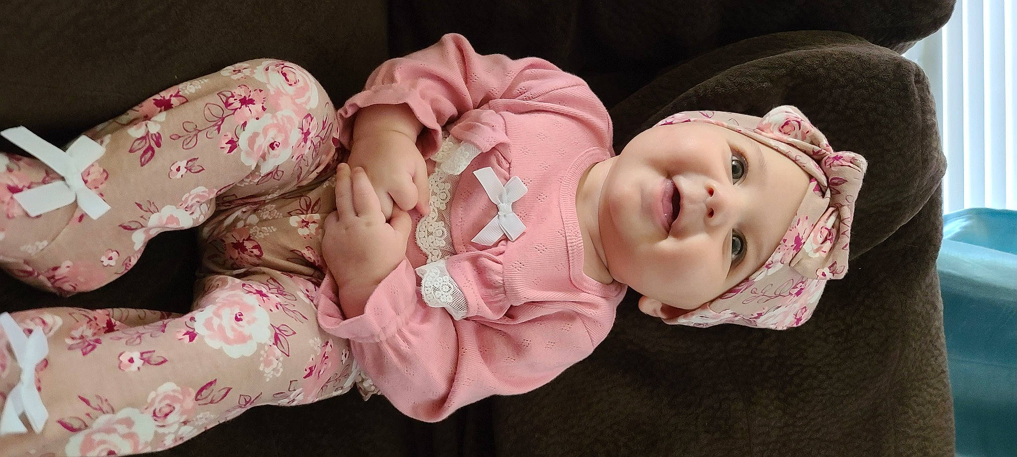 Laela joined the competition — help win amazing prizes! baby, baby_products, baby_sleeping, baby_toddler_clothing, cheek, child, comfort, fashion_accessory, hair_accessory, happy, headgear, headwear, human_body, lip, mouth, person, pink, product, skin, sleeve