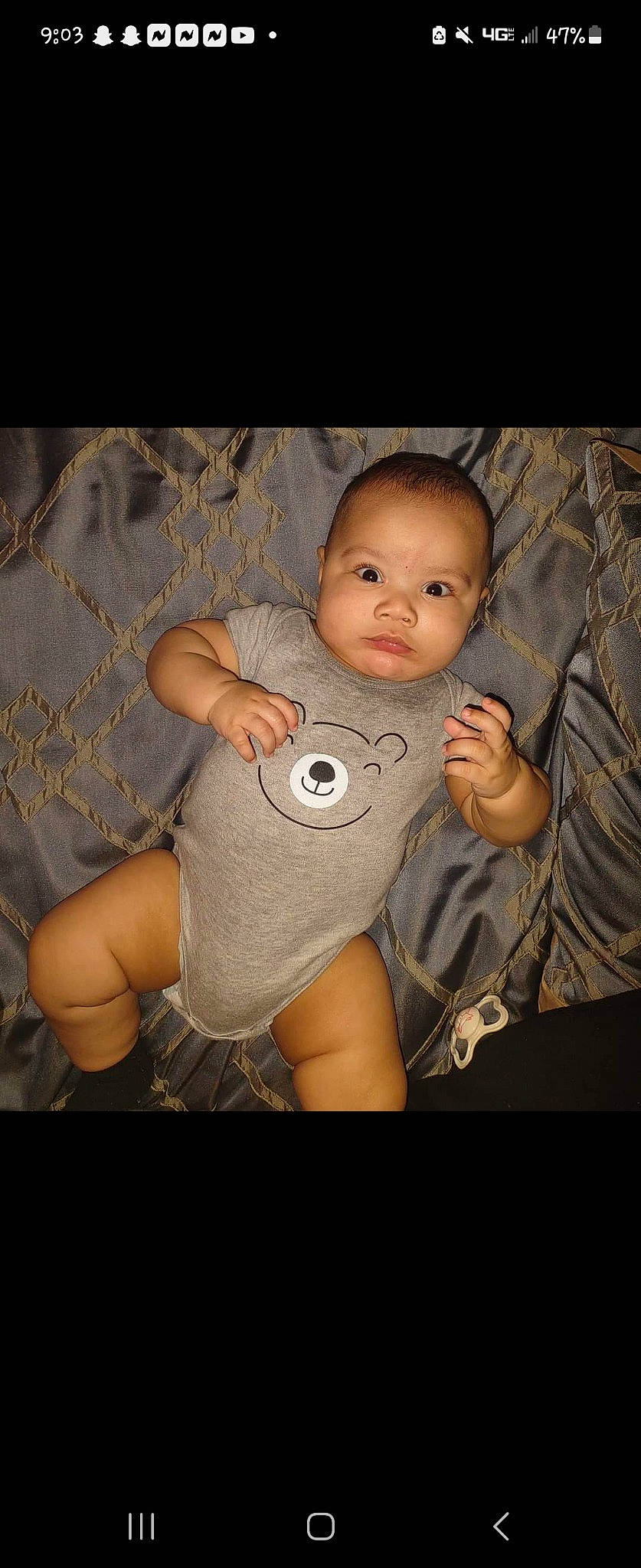 Khyrie joined the competition — help win amazing prizes! abdomen, arm, baby, baby_toddler_clothing, cheek, chest, child, comfort, elbow, flash_photography, happy, human_leg, iris, person, sitting, skin, sleeve, stomach, thigh, toddler