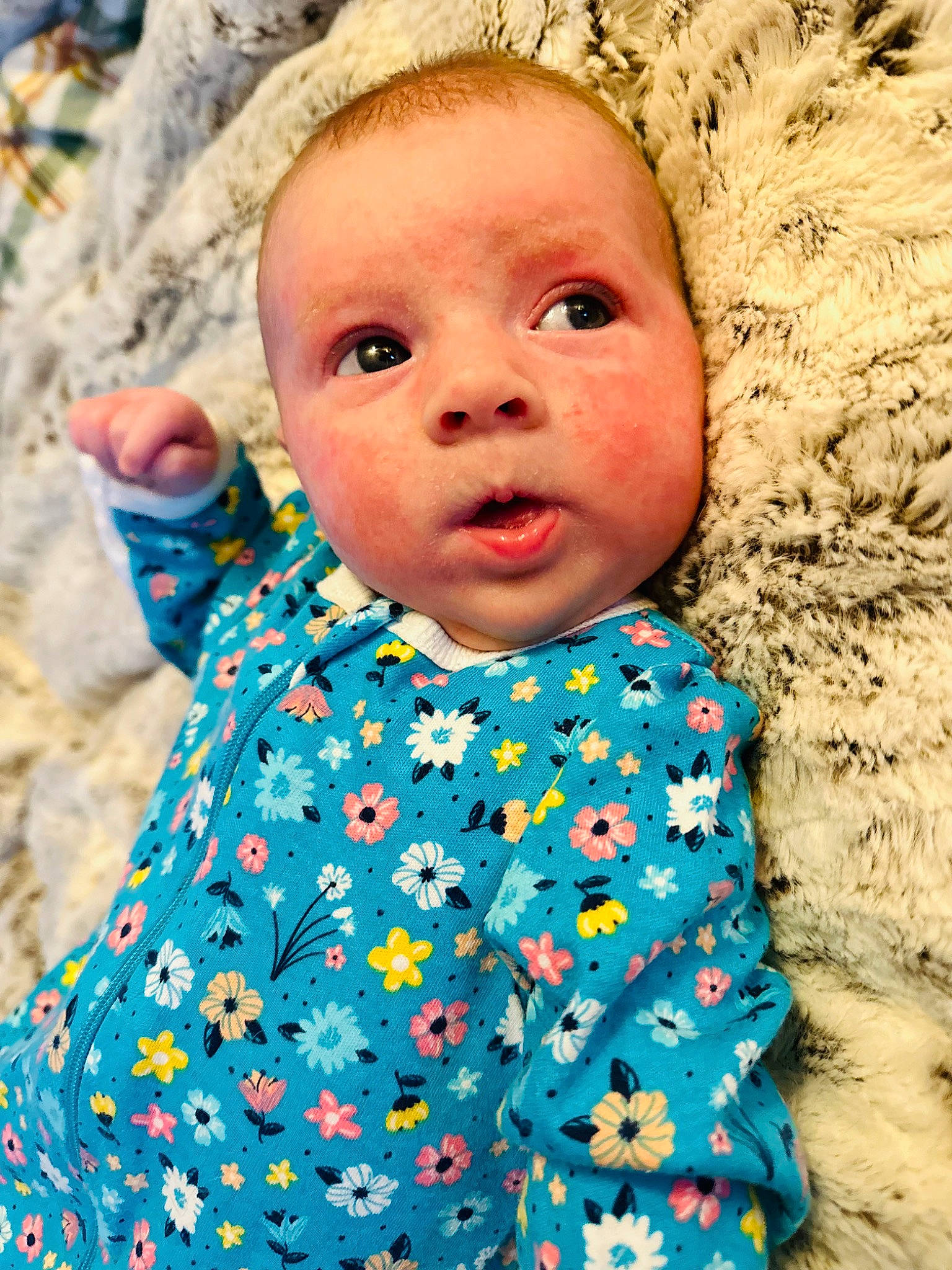 Saylor joined the competition — help win amazing prizes! azure, baby, baby_toddler_clothing, beauty, cheek, child, electric_blue, eye, face, fun, grass, happy, pattern, people_in_nature, person, pink, portrait_photography, skin, sleeve, textile