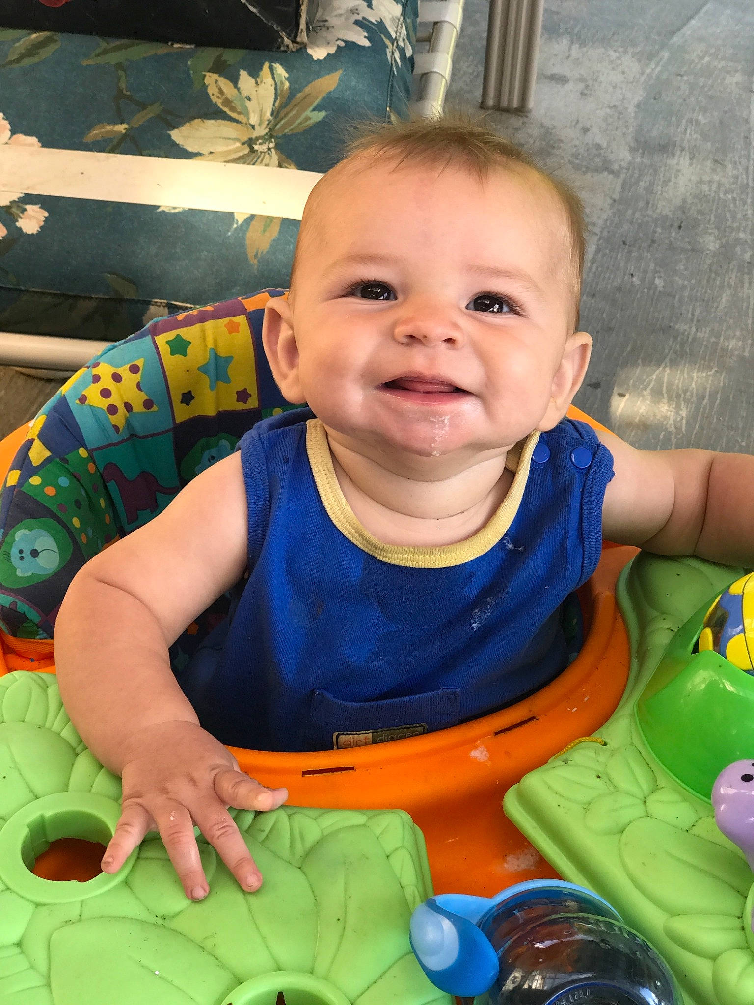 Diesel joined the competition — help win amazing prizes! baby, baby_products, cheek, child, eye, face, forehead, fun, head, joy, person, play, product, sitting, skin, smile, toddler, toy, tummy_time, vacation