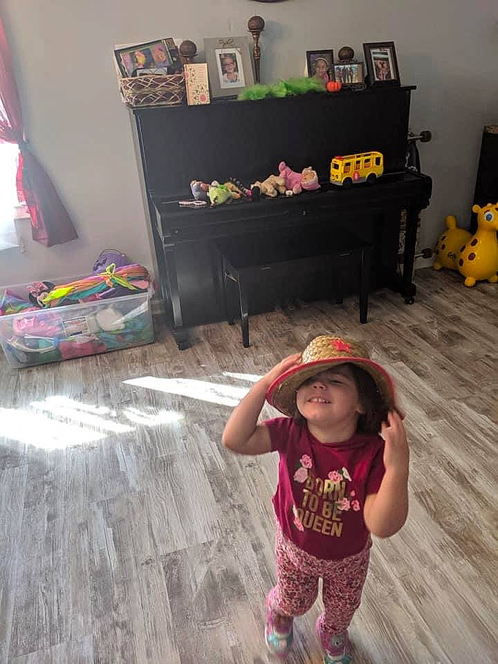 Alexa joined the competition — help win amazing prizes! baby, baby_products, baby_toddler_clothing, baby_toys, blurred, child, floor, flooring, hat, person, shelf, shelving, sun_hat, toddler, toy