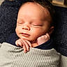 Javien joined the competition — help win amazing prizes! newborn, baby, sleeping, blanket, cozy, infant, face, peaceful, resting, hand, portrait, soft_lighting, indoors, wrapped, cute, child, cute_baby, toddler, closeup, warm