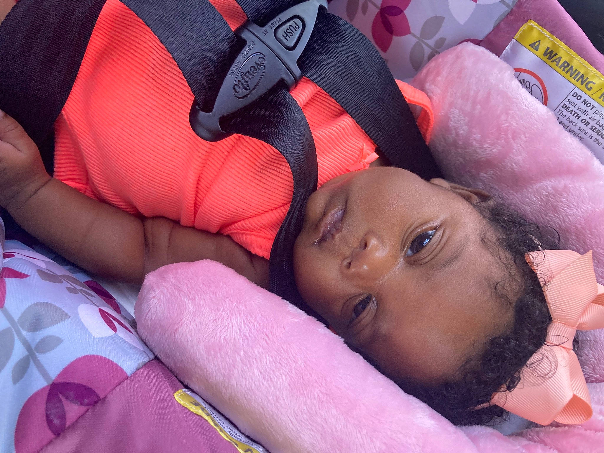 Naomi joined the competition — help win amazing prizes! bedding, car_seat, carmine, child, comfort, electric_blue, fashion_accessory, finger, human_leg, knee, linens, magenta, nail, nap, pattern, person, personal_protective_equipment, pink, purple, thigh