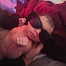 Jayda is registered to the contest to win money with this photo: baby, infant, sunglasses, hand, fist, blanket, red, sleeping, cute, newborn, human, skin, portrait, face, eyewear, cozy, resting, closeup, indoor, person