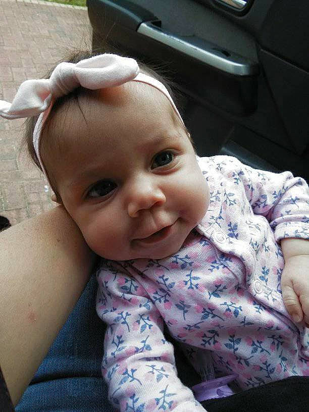 Dawn is registered to the contest to win money with this photo: baby, beauty, car_seat, cheek, child, ear, eye, face, forehead, head, lip, nose, person, sitting, skin, smile, toddler