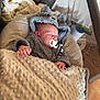 baby, sleeping, blanket, pacifier, hoodie, plush, infant, playpen, cozy, soft, cute, child, nap, indoor, comfort, wearing, clothing, rest, peaceful, toddler