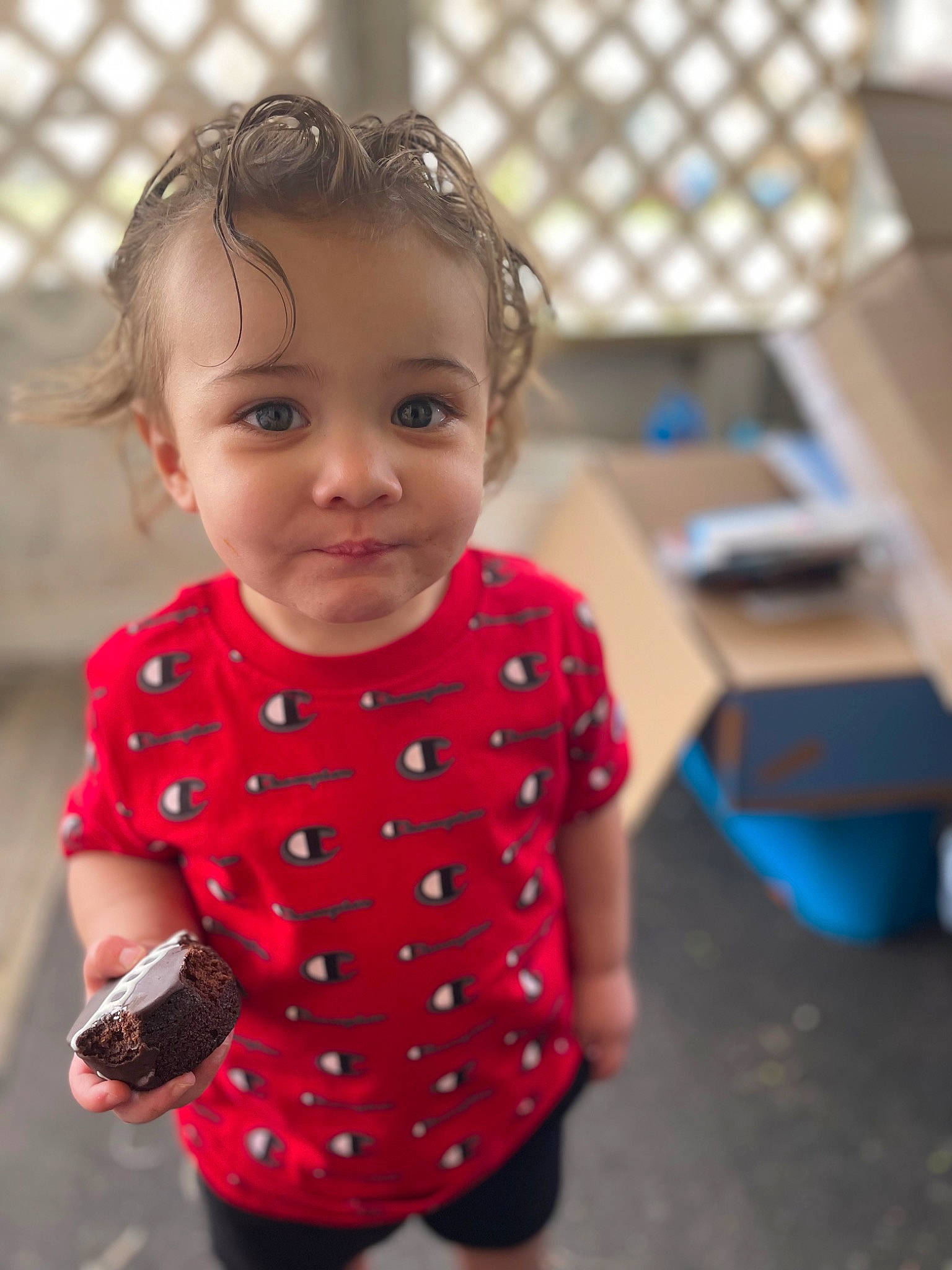 Cairo joined the competition — help win amazing prizes! baby, baby_products, baby_toddler_clothing, child, day_dress, flooring, fun, hairstyle, happy, head, human_leg, pattern, person, play, polka_dot, skin, sleeve, smile, t_shirt, toddler