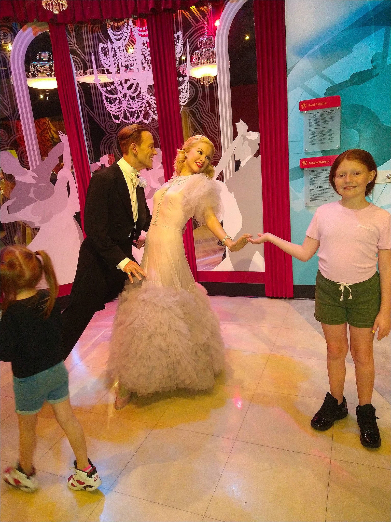 Sophia joined the competition — help win amazing prizes! bridal_accessory, bridal_clothing, bride, clothing, dress, entertainment, event, fashion_design, flooring, formal_wear, fun, gown, happy, joy, leisure, performing_arts, person, pink, shoe, suit