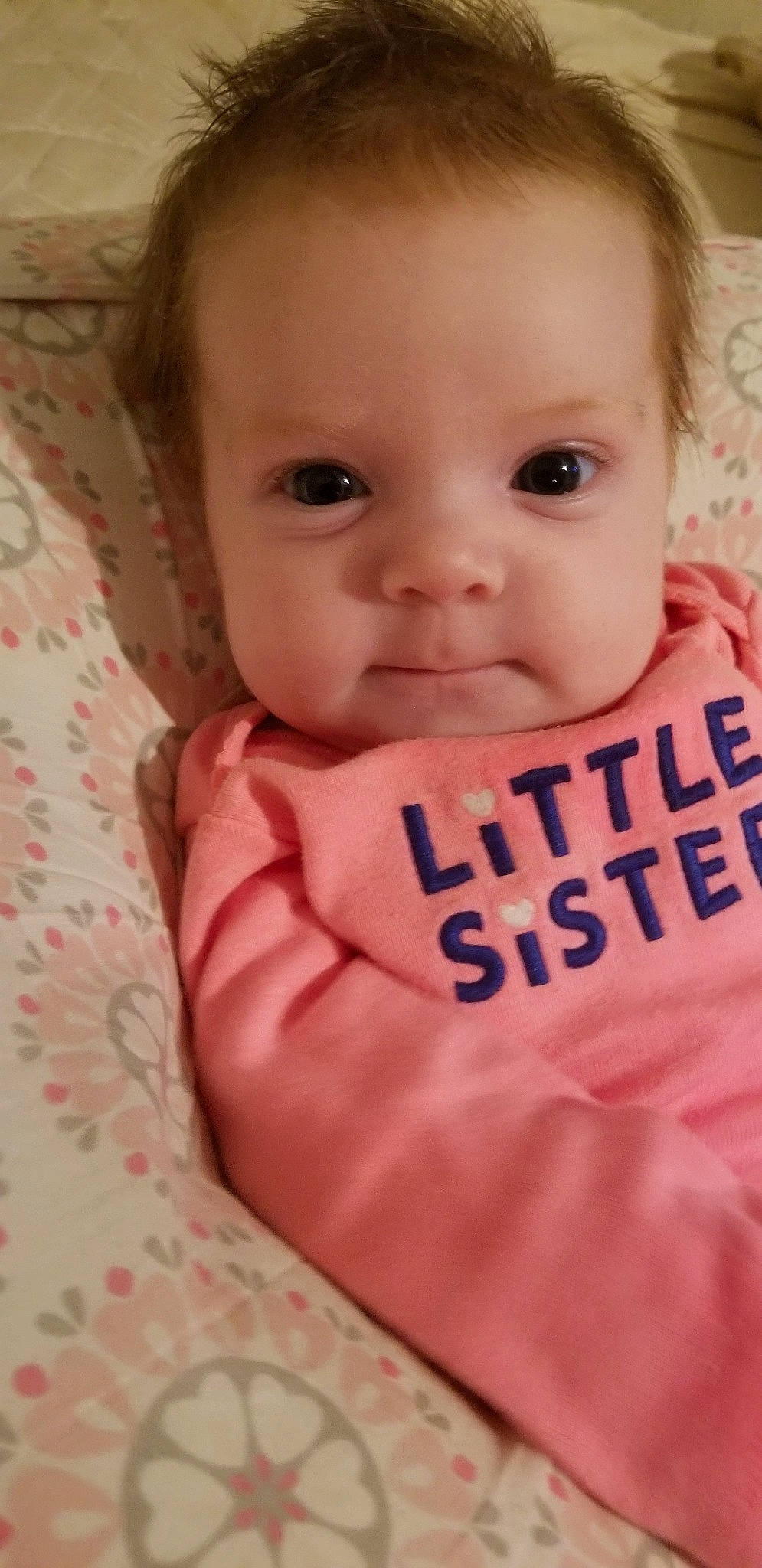 Elizabeth Grace joined the competition — help win amazing prizes! baby, baby_toddler_clothing, cheek, child, chin, eye, face, facial_expression, head, iris, lip, mouth, nose, person, pink, skin, smile, toddler