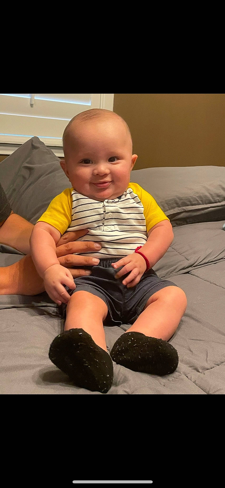 Ryan joined the competition — help win amazing prizes! baby, baby_toddler_clothing, cheek, comfort, finger, flash_photography, floor, flooring, hairstyle, joint, joy, knee, lap, person, shoe, shorts, shoulder, sleeve, smile, sneakers