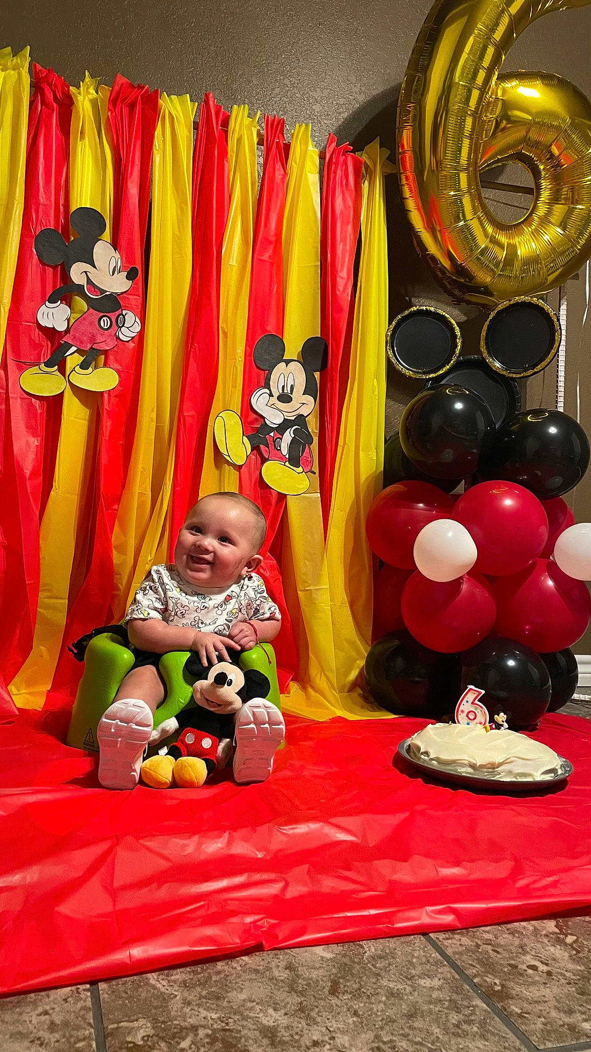 Ryan is registered to the contest to win money with this photo: baby, balloon, child, curtain, decoration, entertainment, event, fun, happy, joy, magenta, party_supply, person, pink, room, smile, snapshot, textile, toddler, toy