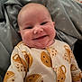 Flora joined the competition — help win amazing prizes! baby, smiling, onesie, cute, happy, infant, blanket, polka_dot, cozy, chubby_cheeks, face, child, sleepwear, patterned_clothing, soft, portrait, close_up, person, indoor, joyful