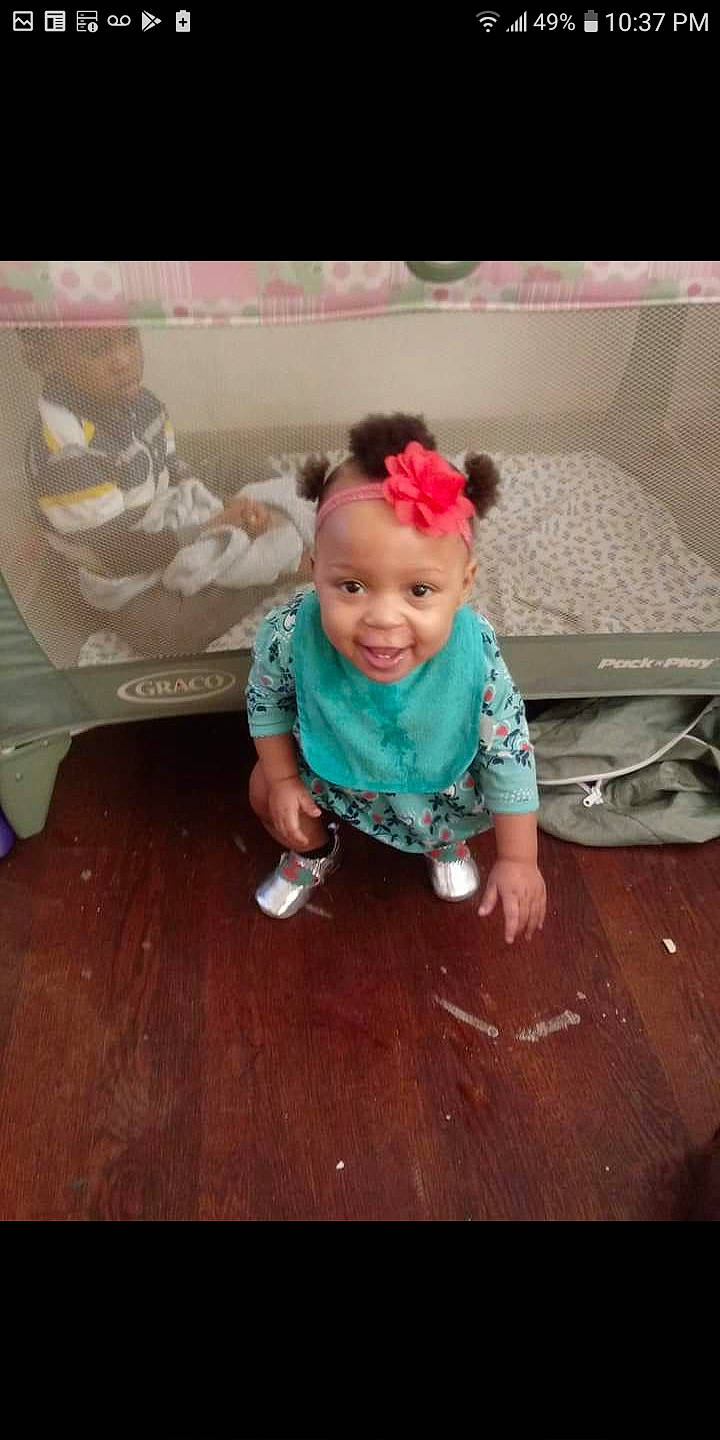 Dakota Wade joined the competition — help win amazing prizes! baby, cheek, child, crawling, eye, floor, flooring, fun, hardwood, headwear, joy, person, pink, play, sitting, skin, smile, standing, toddler, wood