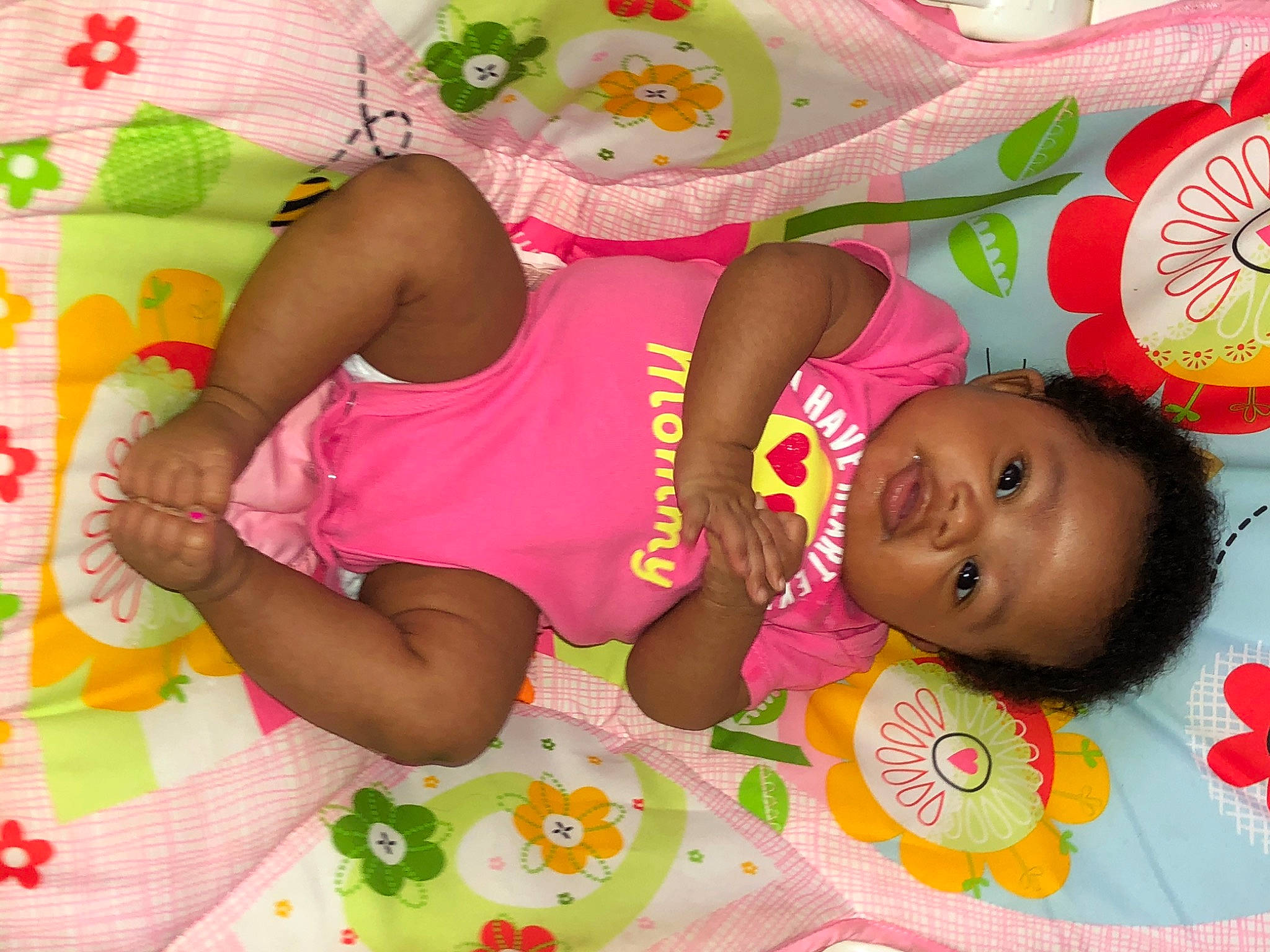 Niaomi is registered to the contest to win money with this photo: baby, child, nap_mat, person, pink, play, textile, toddler