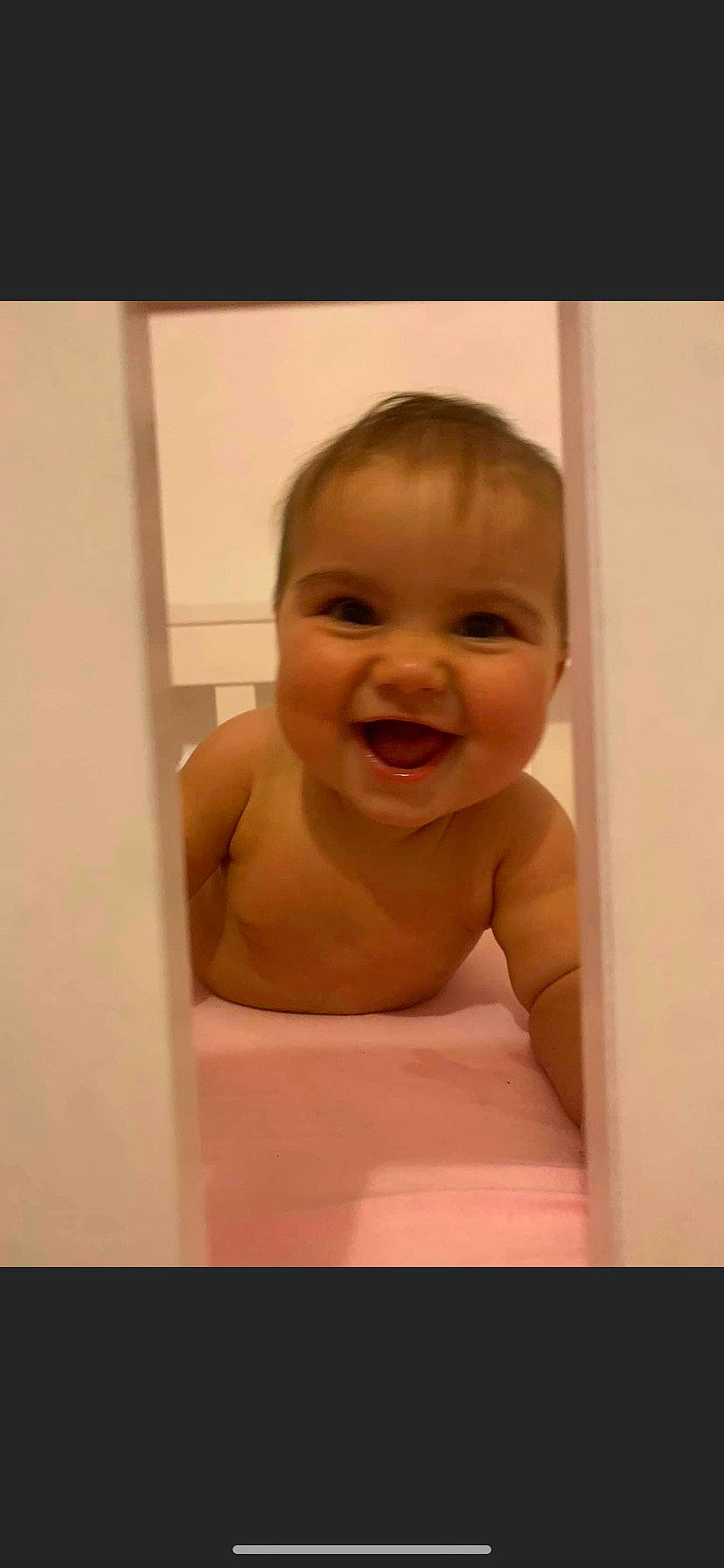 Georgie is registered to the contest to win money with this photo: arm, baby, bathing, cheek, chest, eyelash, hand, happy, human_body, iris, jaw, joy, lip, mouth, neck, nose, person, skin, smile, stomach