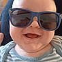Layton joined the competition — help win amazing prizes! baby, casual, cheeks, child, closeup, cool, cute, face, hand, happy, head, indoor, infant, onesie, person, portrait, smile, striped_clothing, sunglasses, young