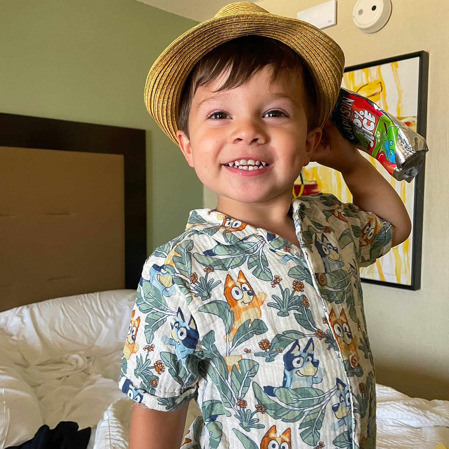 Elliott joined the competition — help win amazing prizes! beachwear, boy, can, child, clothing, couch, dimples, face, furniture, happy, hat, head, male, person, photography, portrait, sleeve, smile, sunhat, tin
