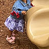 Camila joined the competition — help win amazing prizes! braided_hair, child, daylight, denim_jacket, fashion, floral_skirt, full_body, girl, hair_beads, outdoor, park, pink_sandals, play_equipment, playground, portrait, serious_expression, slide, standing, toddler, wood_chips