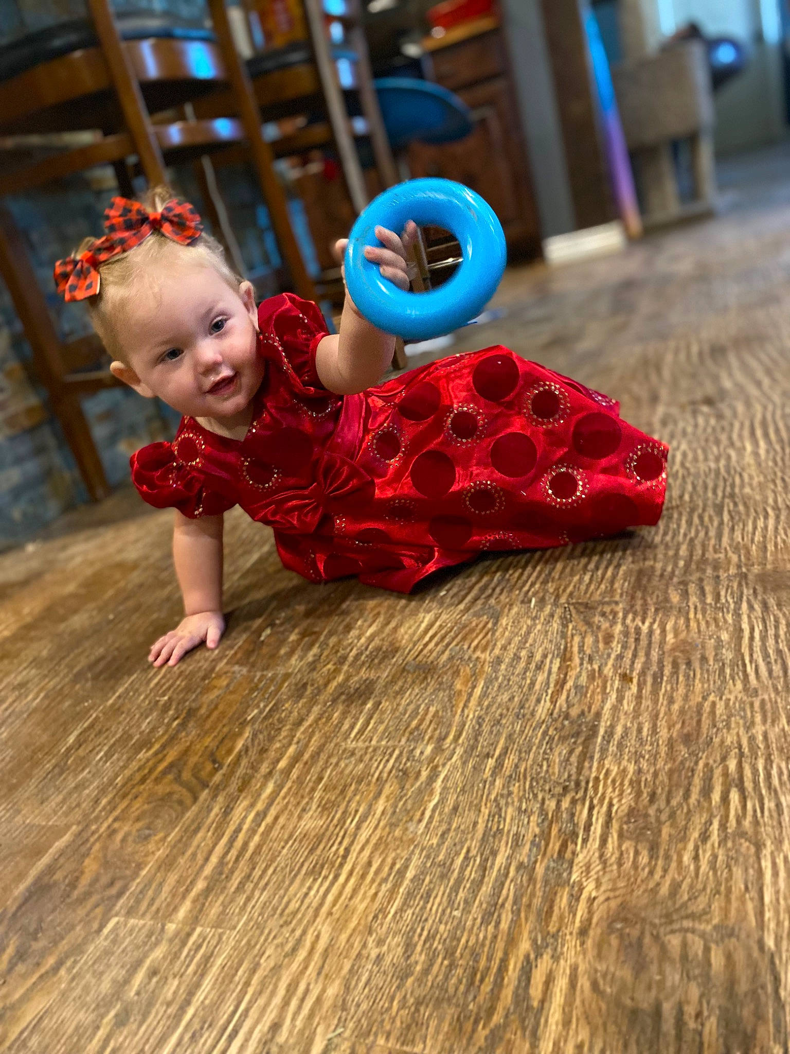 Sierra Mathews joined the competition — help win amazing prizes! baby, baby_toddler_clothing, child, event, floor, flooring, happy, hardwood, human_leg, laminate_flooring, leisure, magenta, pattern, person, sitting, smile, toddler, varnish, wood, wood_flooring