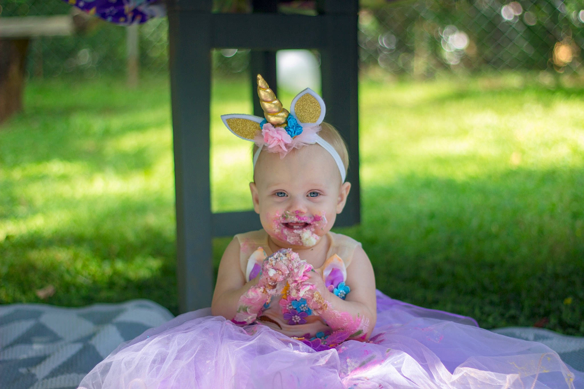 Althea joined the competition — help win amazing prizes! baby, birthday, child, costume, ear, face, fun, grass, hair_accessory, happy, head, iris, joy, lavender, party, person, photography, pink, purple, smile