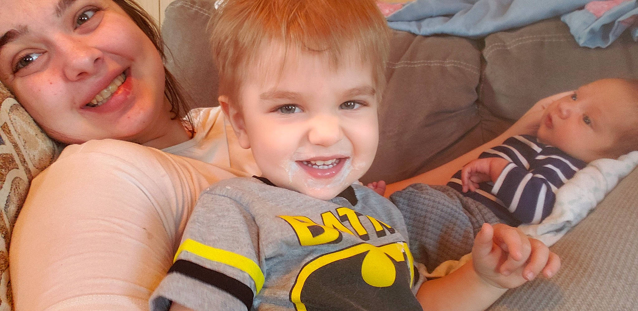 Ryker joined the competition — help win amazing prizes! baby, child, facial_expression, finger, fun, gesture, happy, joy, laugh, person, play, product, sibling, smile, thumb, toddler