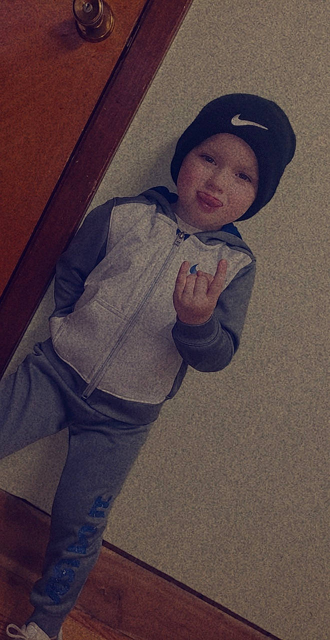 Cole joined the competition — help win amazing prizes! cap, child, cool, electric_blue, eye, face, flooring, gesture, hand, happy, head, headgear, headwear, human_body, human_leg, outerwear, person, sleeve, smile, t_shirt