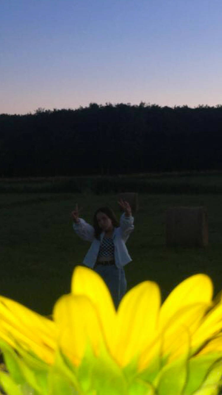 Lise a rejoint le concours — aidez-le/la à gagner de superbes lots ! atmosphere, dusk, evening, field, flower, fun, meadow, natural_environment, person, petal, plain, plant, sky, spring, summer, sunflower, under_exposed, wildflower, yellow