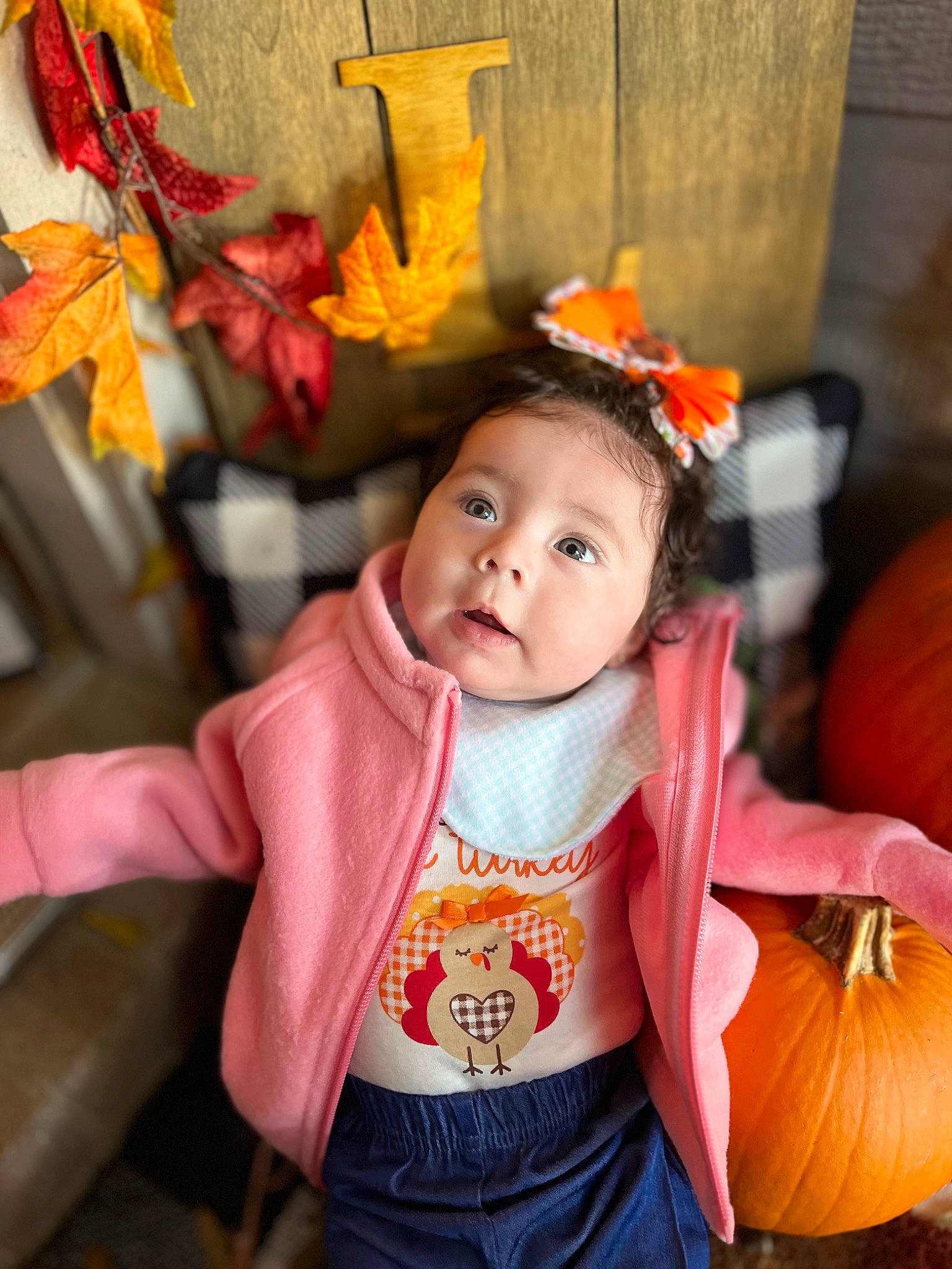 Averi joined the competition — help win amazing prizes! baby, baby_toddler_clothing, calabaza, cucurbita, fruit, gourd, happy, hat, headgear, leaf, orange, person, plant, pumpkin, squash, toddler, tradition, trick_or_treat, vegetable, winter_squash