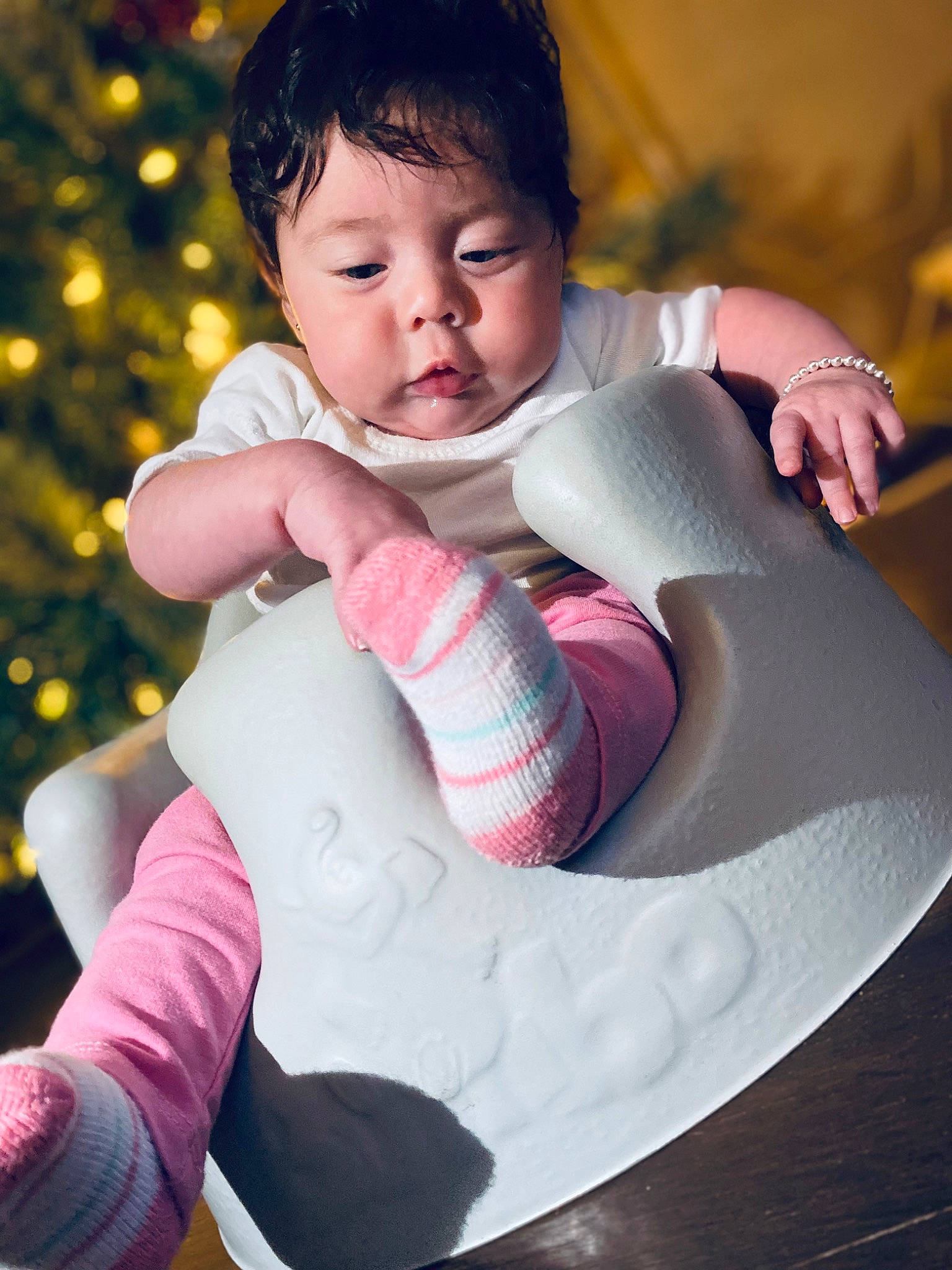 Averi joined the competition — help win amazing prizes! baby, baby_toddler_clothing, beauty, child, christmas_tree, comfort, event, finger, fun, gesture, happy, lap, leisure, magenta, people_in_nature, person, pink, sitting, sleeve, thumb