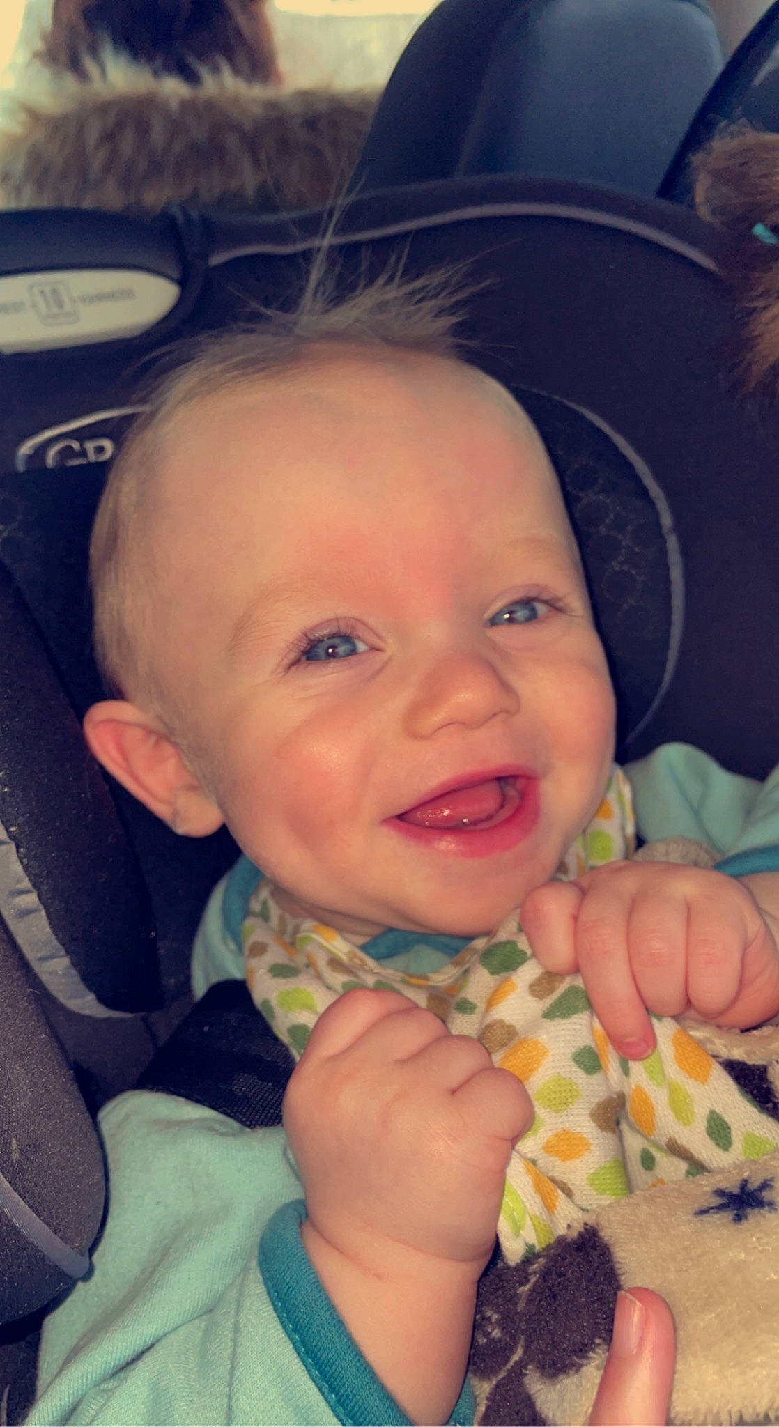 Ryder is registered to the contest to win money with this photo: baby, baby_toddler_clothing, cheek, child, comfort, eye, eyebrow, finger, gesture, happy, iris, lip, mouth, nail, nose, organ, person, skin, smile, thumb