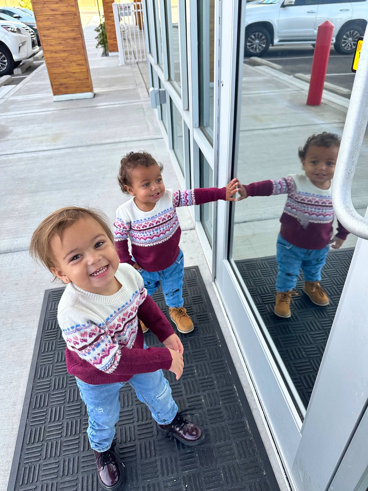 Thalia Arielle joined the competition — help win amazing prizes! car, child, footwear, fun, happy, joy, leisure, person, public_space, recreation, shoe, shorts, smile, snapshot, sneakers, standing, t_shirt, tire, toddler, travel